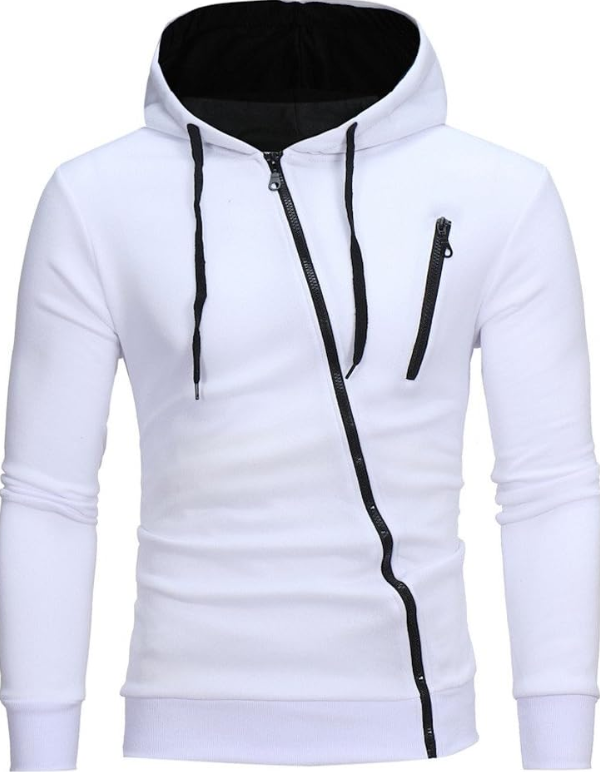 Hoodie dengan Detail Ritsleting Diagonal